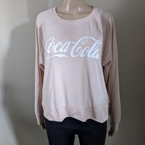 Coca Cola light pink crewneck sweater, women's XL